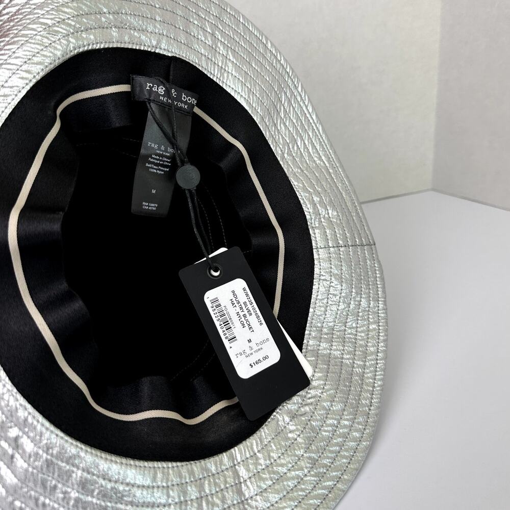 Rag & Bone Metallic Silver Metallic Nylon Bucket‎ Hat – NWT - Picture 6 of 7
